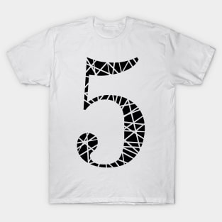 Lucky Number 5 Five Typography T-Shirt